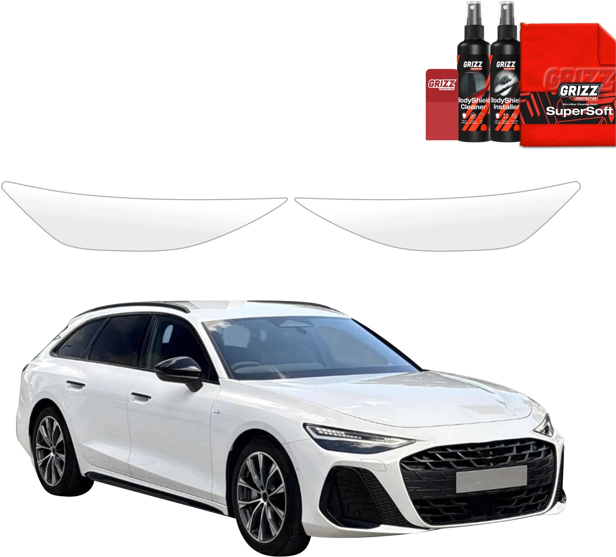 GrizzGlass Bezbarwna folia  BodyShieldlampy do Audi